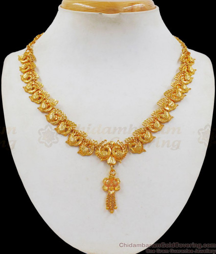 Bridal Choker Set Gold Necklace Design for Marriage NCKN1025