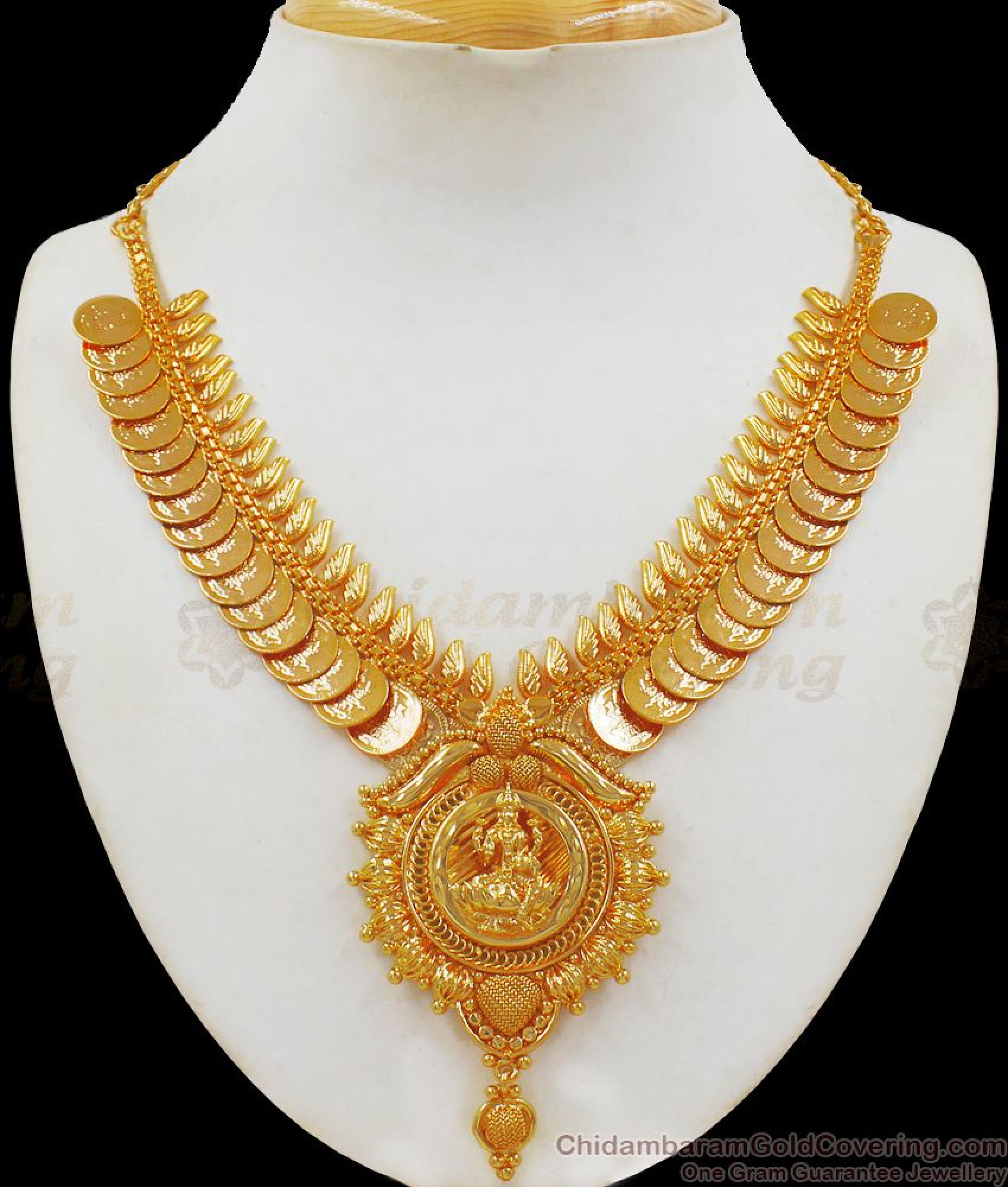 Buy One Gram Gold Necklace Unique Lakshmi Coin Design Collections NCKN2205