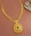 Elegant Gold Plated Necklace Emerald Stone Kerala Beaded Designs NCKN2242