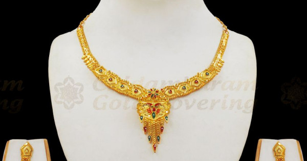 Real Gold Necklace Set For Ladies NCKN2249