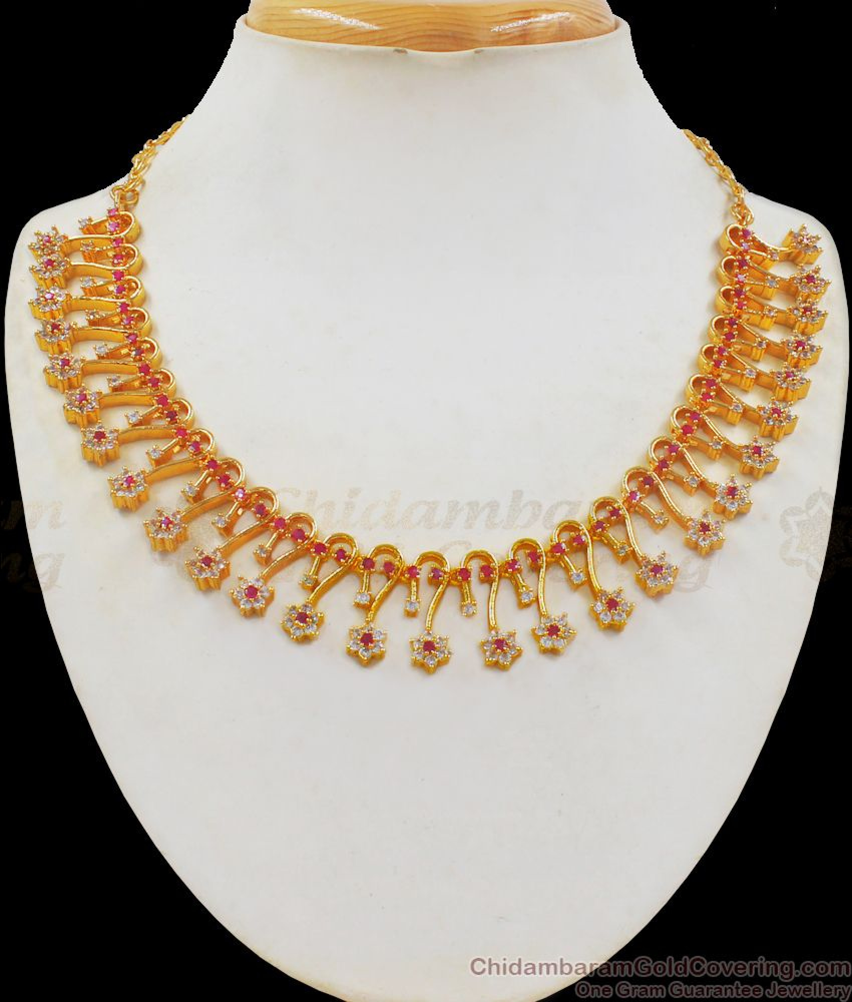 Original One Gram Gold Necklace For Ladies Party Wear NCKN2269