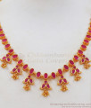 Fabulous Full Ruby Stone Gold Necklace Earring Combo NCKN2363