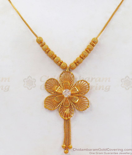 flower design gold pendant