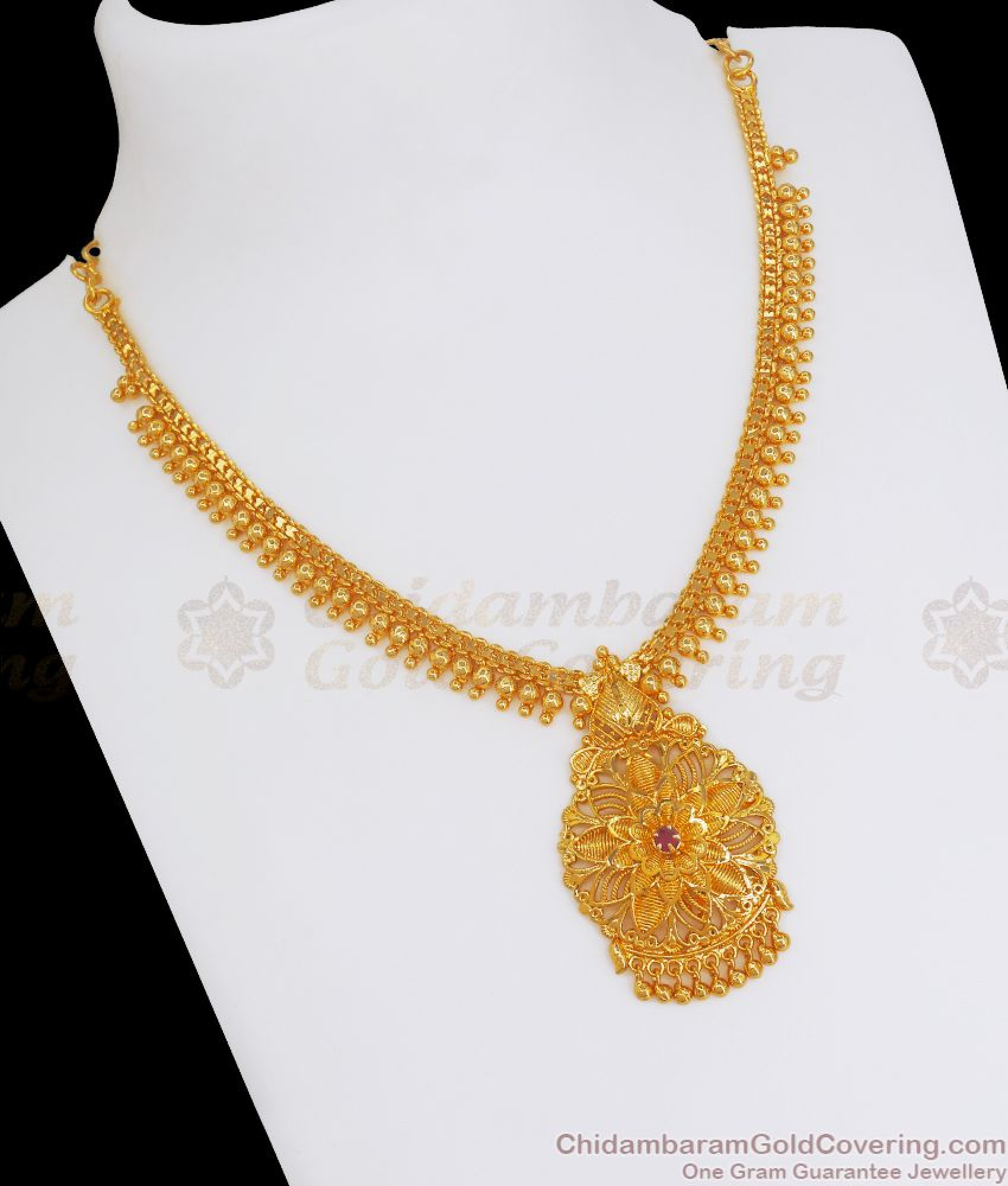 Buy Online Latest Gold Plated Necklace Floral Design NCKN2587