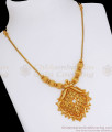 Single White Stone Traditional Gold Plated Necklace NCKN2664