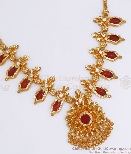 Red hot sale nagapadam necklace