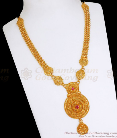 Latest Palakka Stone Gold Necklace Traditional Lakshmi Design NCKN2851