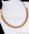 Multi Stone One Gram Gold Necklace Mullai Mottu Design NCKN2715