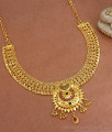 Latest 2 Gram Gold Necklace Meenakari Pattern Bridal Jewelry NCKN2766