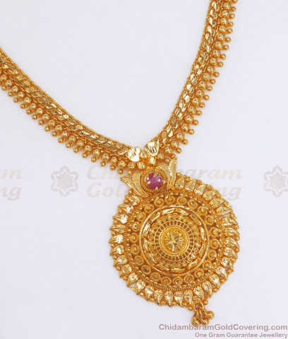 Traditional One Gram Gold Swan Design Impon Multi Color Stone Dollar 