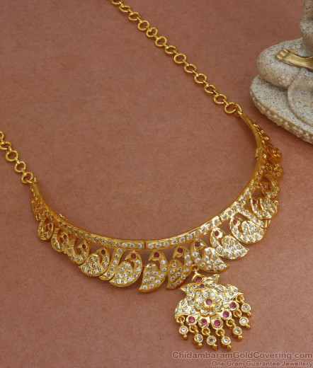 Bridal Choker Set Gold Necklace Design for Marriage NCKN1025