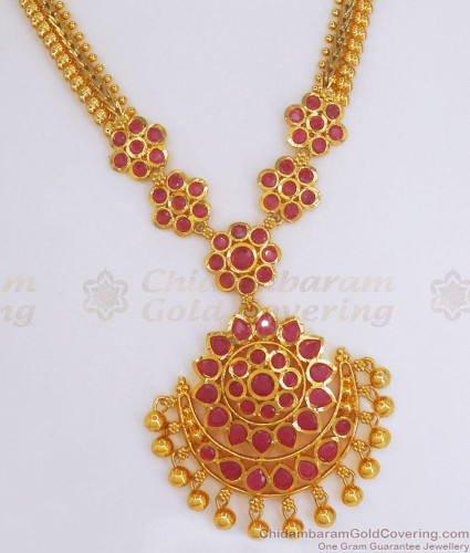 Ruby long necklace on sale designs