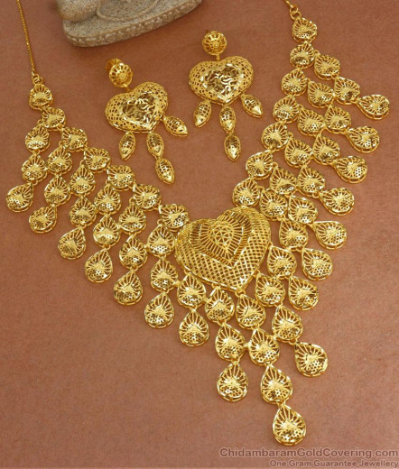 Bridal Choker Set Gold Necklace Design for Marriage NCKN1025