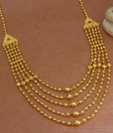 Beads Model Long Chain Necklace Designs In Gold Plated Jewellery NL11741A