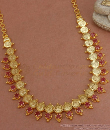 Red stone gold sales necklace designs