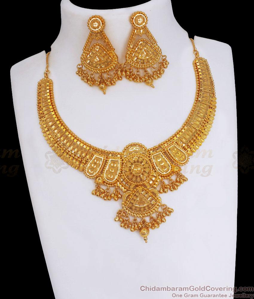 Premium 2 Gram Gold Necklace Earring Forming Bridal Collections Shop Online NCKN3073