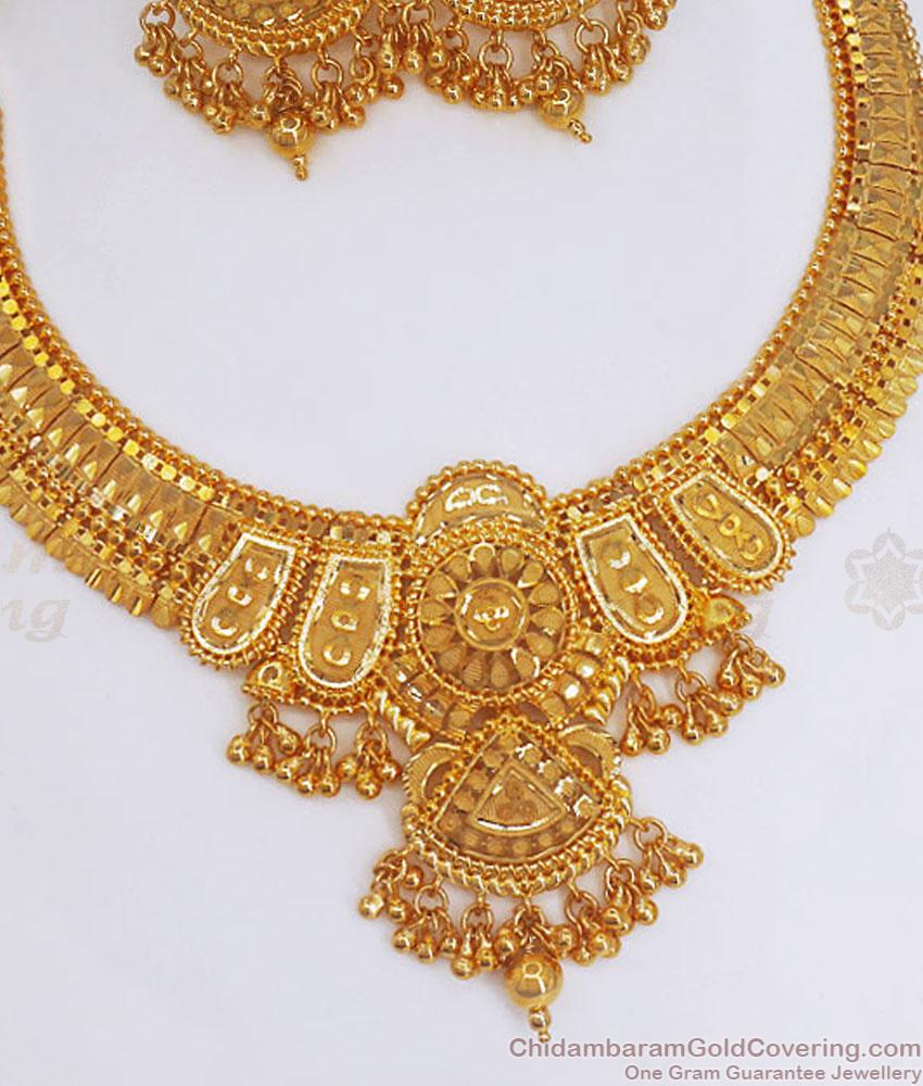 Premium 2 Gram Gold Necklace Earring Forming Bridal Collections Shop Online NCKN3073