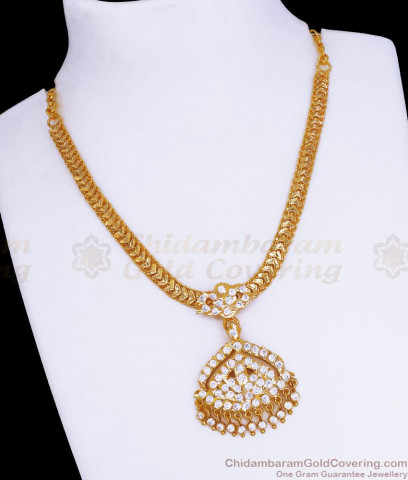 Gati Metal Panchaloga Attigai Gold Design White Stone Impon Choker ...