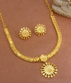 Handcrafted Two Gram Gold Necklace Stud Earrings Combo Set NCKN3193