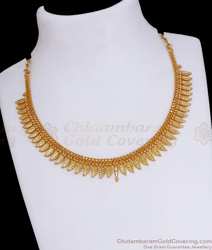 Buy Online 22K Micro Gold Kerala Necklace Leaf Designs NCKN3203