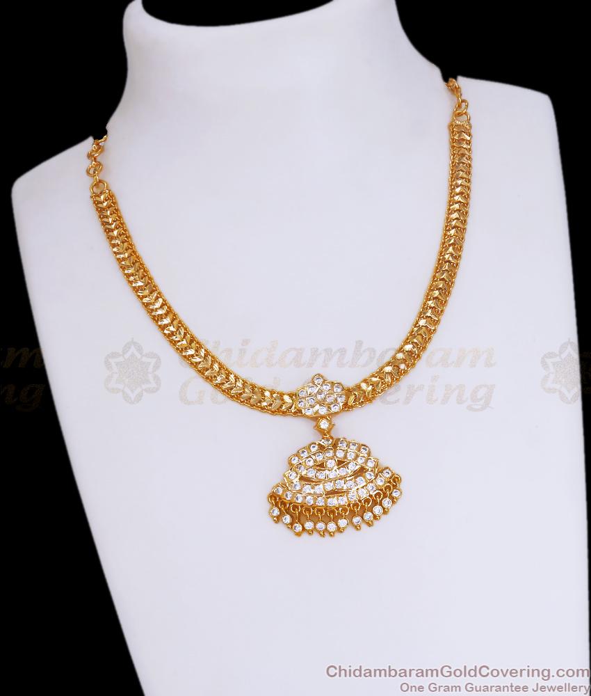 Real Gold Pattern Necklace Impon Jewellery Set NCKN3217