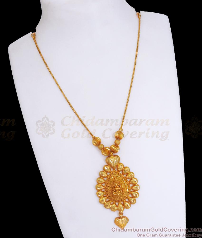 Forming Plain Gold Necklaces Heart Lakhsmi Design NCKN3231