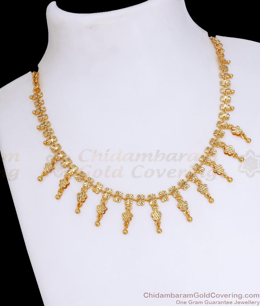 1 Gram Gold Necklaces For Women Flower Design NCKN3242