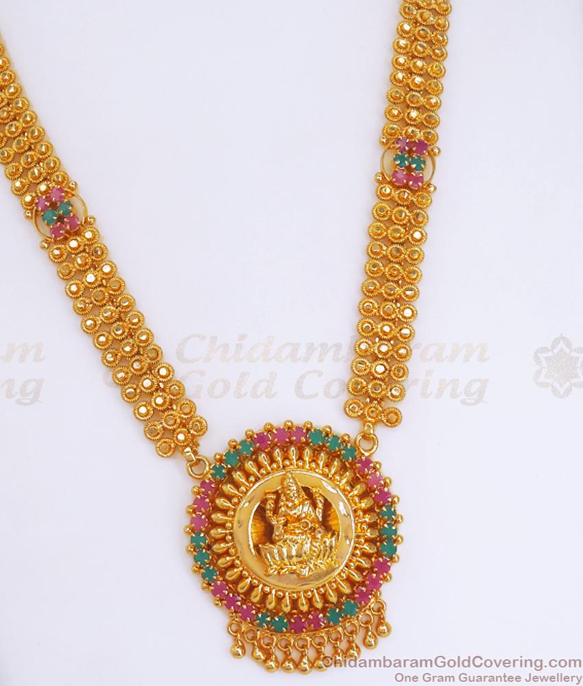 Beautiful Multi Stone Gold Imitation Necklace Online NCKN3252