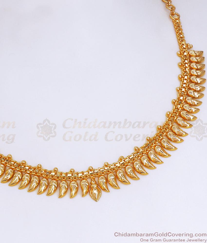 Plain Mullaipoo Gold Imitation Necklace Function Wear NCKN3264