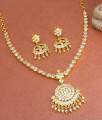 Premium Impon White Stone Necklace Bridal Attigai Collection NCKN3272