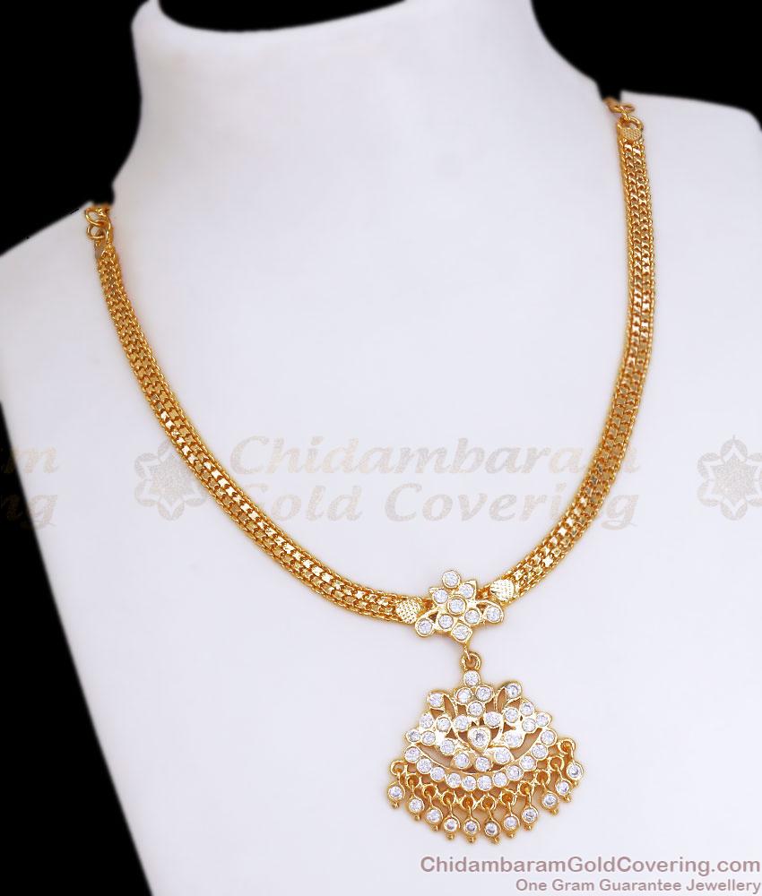 Hight Quality Impon Attigai White Stone Necklace Design NCKN3285