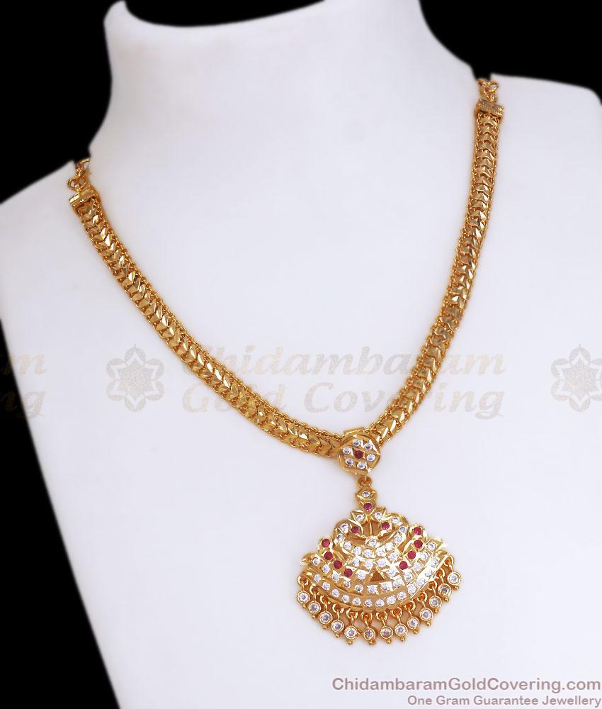 Bridal Swan Design Impon Necklace Gati Stone Jewelry NCKN3286