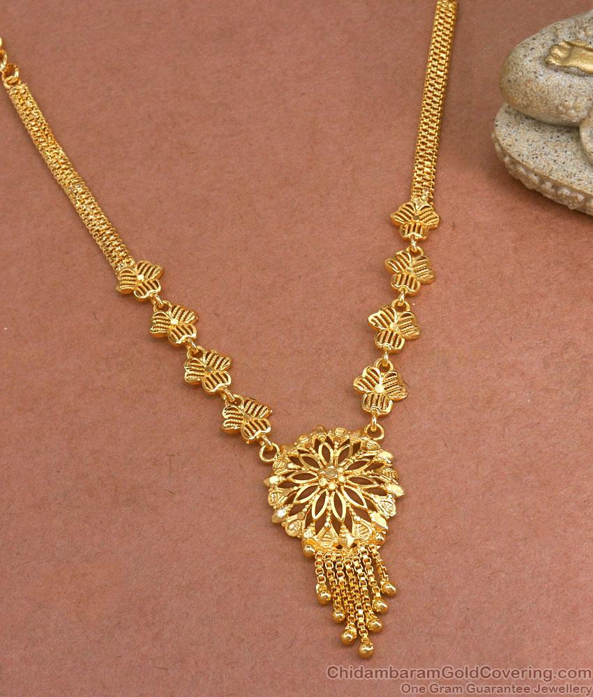 Plain Gold Plated Necklace Women Fashion Jewelry NCKN3291