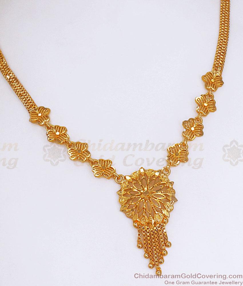 Plain Gold Plated Necklace Women Fashion Jewelry NCKN3291