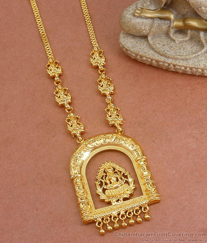 Lakshmi Motif One Gram Gold Necklace Wedding Design NCKN3295