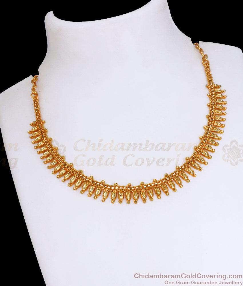 Traditional Mullai Arumbu Gold Design Necklace NCKN3299