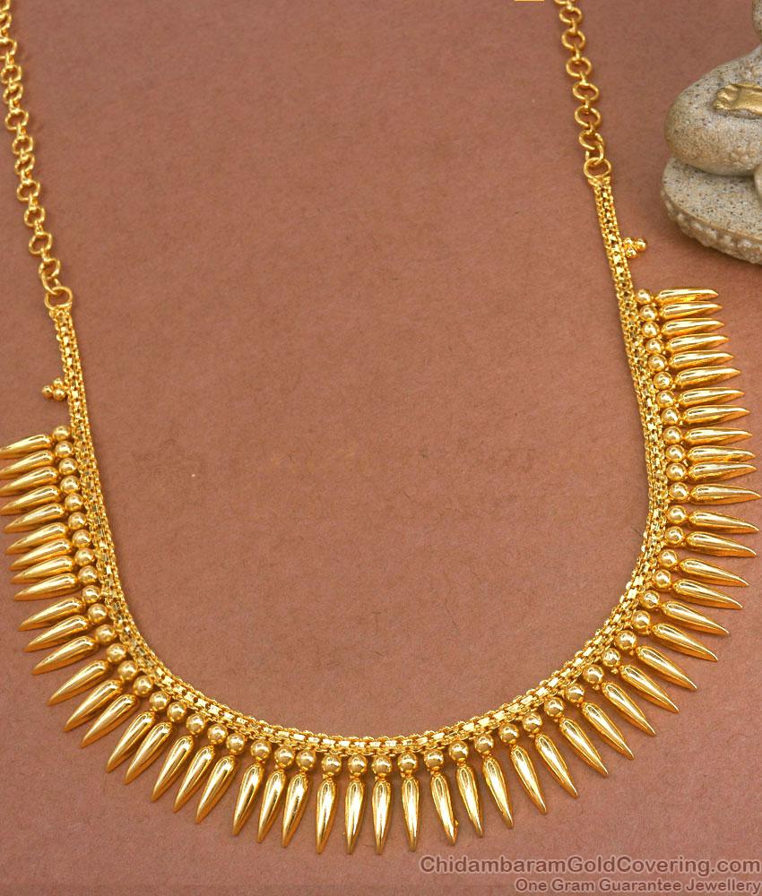 Kerala Bridal 22kt Gold Necklace Mullaipoo Design NCKN3300