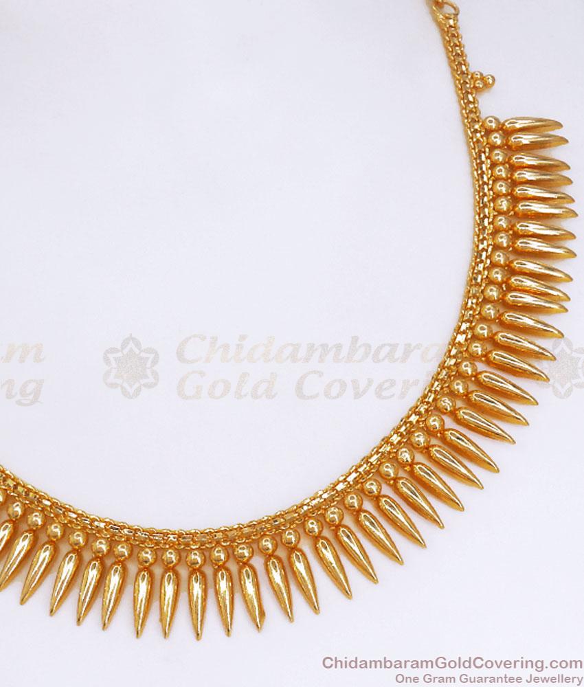 Kerala Bridal 22kt Gold Necklace Mullaipoo Design NCKN3300