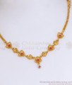 Elegant Gold Plated Stone Necklace Ruby Design NCKN3304