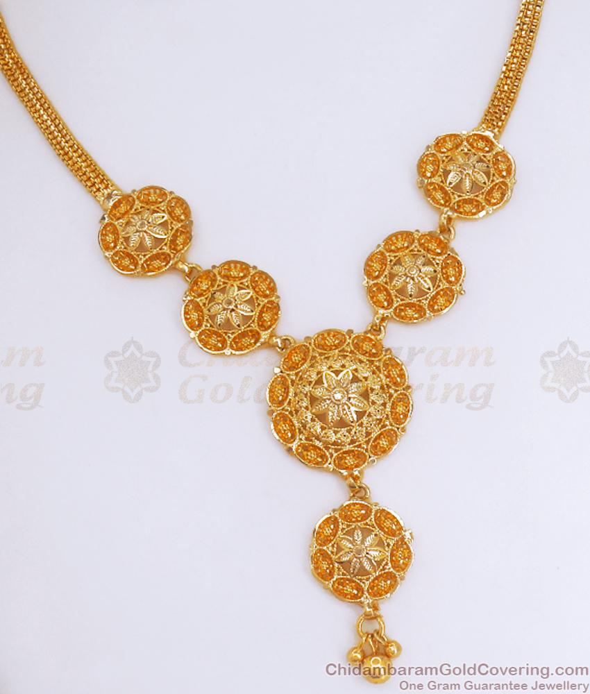 Simple One Gram Gold Necklace Without Stone NCKN3309