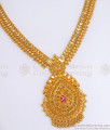 Attractive Gold Ruby Necklace Kerala Traditional Jewellery NCKN3313