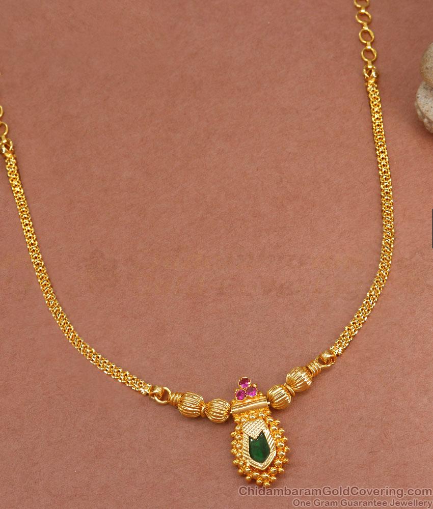 Elegant Single Nagapadam Gold Necklace Onam Collections NCKN3320