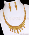 Two Gram Gold Necklace Women Wedding Jewellery Set NCKN3326