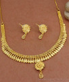 Kerala Wedding Gold Necklace Foral Charm Design NCKN3330