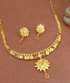 Stylish Bridal Two Gram Gold Necklace Enamel Pattern NCKN3334