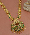 Premium Emerald Stone Gold Peacock Necklace NCKN3347