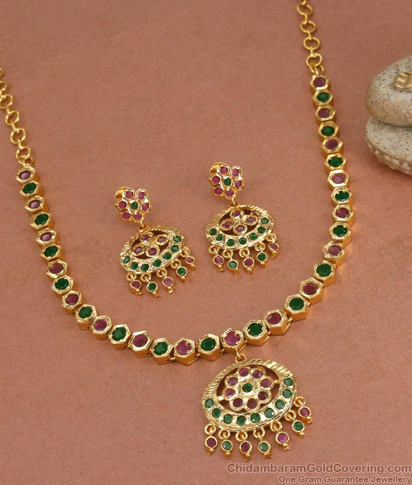 Pure Impon Wedding Necklace Set Gati Stone Jewelry NCKN3356