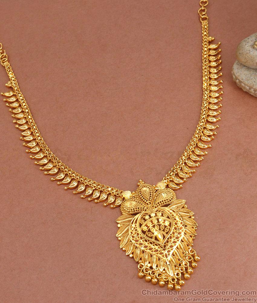 Latest Gold Imitation Mango Necklace Kerala Onam Jewelry NCKN3365