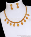 Close Neck Women Bridal Gold Necklace Earring Set NCKN3371