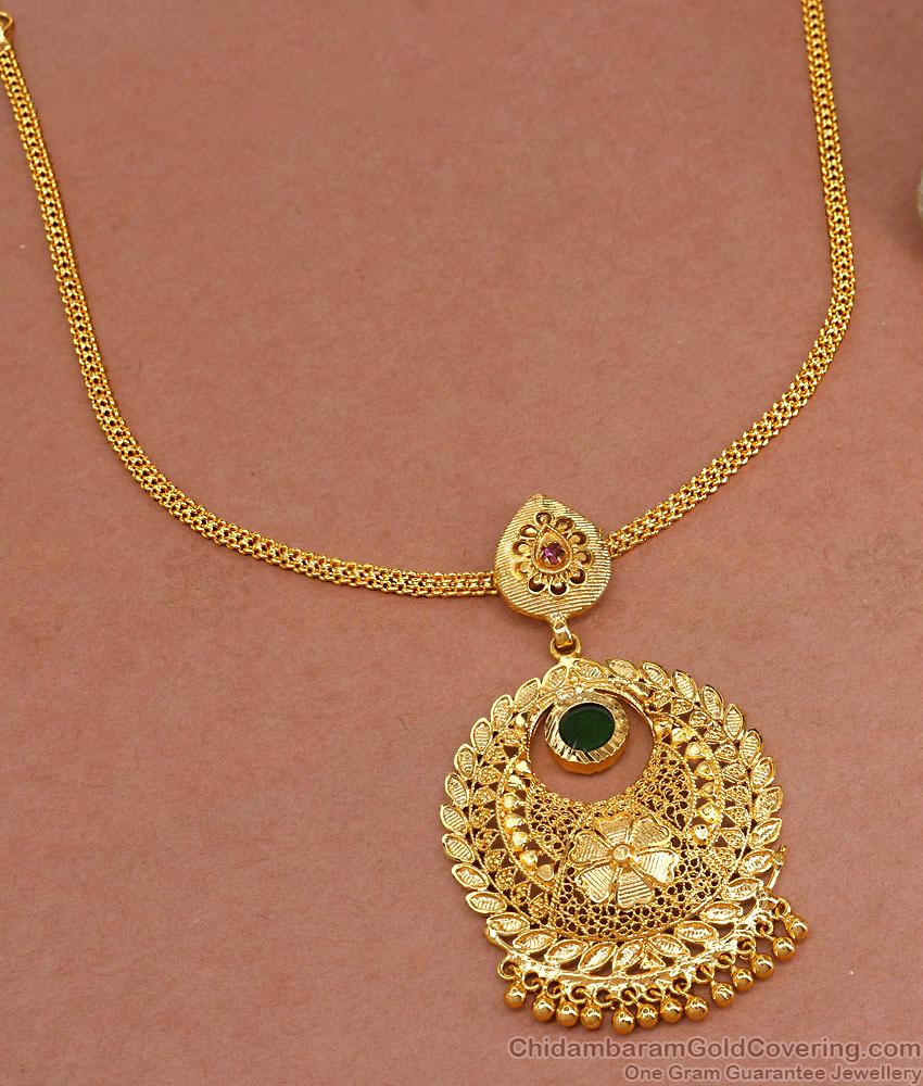 Latest Palakka Pendant Gold Necklace Chain Type NCKN3372